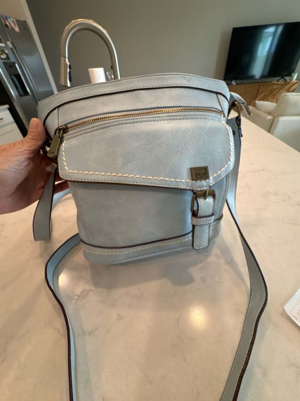 b.o.c. Born Concept Amherst Faux Leather Crossbody Bag in Light Blue